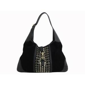 Gucci bag black suede leather shoulder Hobo